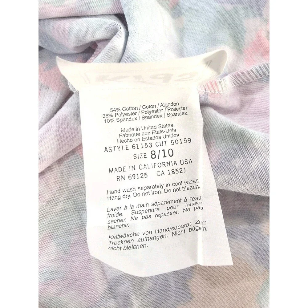 Gilda Marx Kids VTG 80s Pastel Scribbles Cotton Biketard Leotard Dance Size 8/10